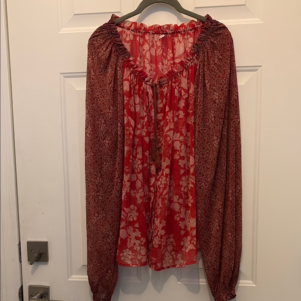 Floral Red Women's Top